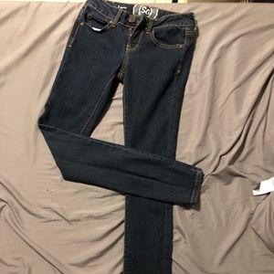 Dark wash skinny jeans